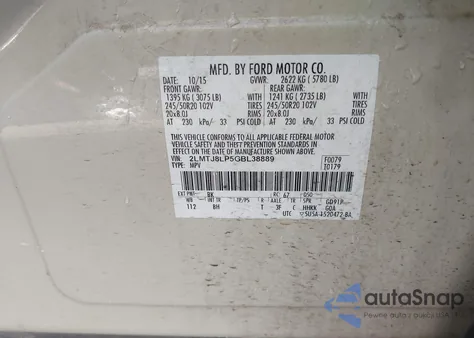 2016 Lincoln Mkx Reserve from USA, damaged, VIN 2LMTJ8LP5GBL38889